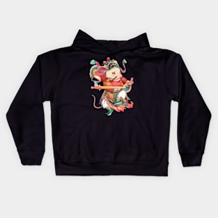 cute warrior mouse Kids Hoodie